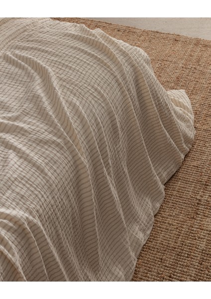Agnes Tek Kişilik Müslin İpliği Boyalı Lastikli Nevresim Takımı - Bej modelleri