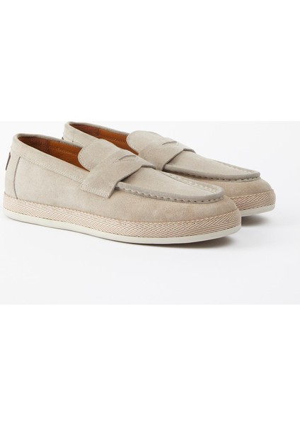 Padova Hakiki Deri Bej Süet Comfort Kauçuk Taban Loafer fiyatları
