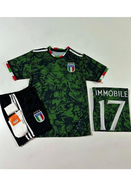 Italya 2023-24 Sezon Ciro Immobile Michelengelo Tasarımlı Özel Konsept Çocuk Forması 4'Lü Set modelleri