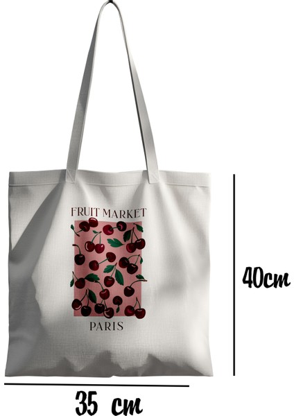 Fruit Market Paris Bez Çanta 35X40CM - Tote Bag fiyatları
