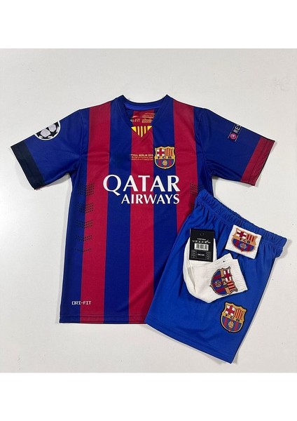 Fc. B.A.R.C.E.L.O.N.A 2015 Şampiyonlar Ligi Finali Lionel Messi Nostalji Çocuk Forması Armalı Set