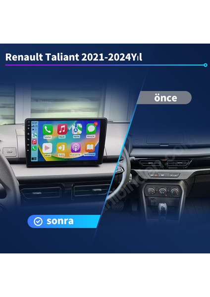 Renault Taliant 2021-2024 Yıl Uyumlu 10,2 Inç 2 GB Ram 32 GB Hafıza Multimedya Carplay Navigasyon