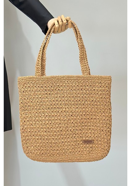 El Örgüsü Hasır Çanta Plaj Çantası 026 CAMEL02 fiyatları