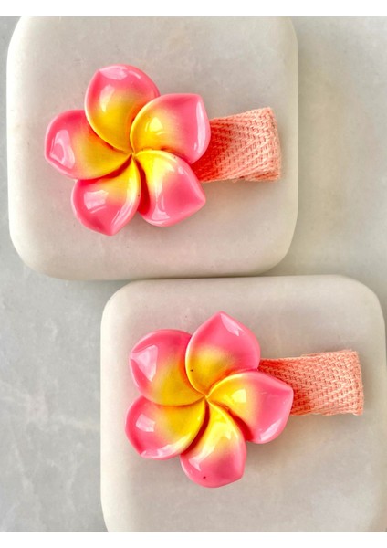 Fuşya Renk Girdap Lotus Çiçek Model Çiftli Çocuk Pens Toka