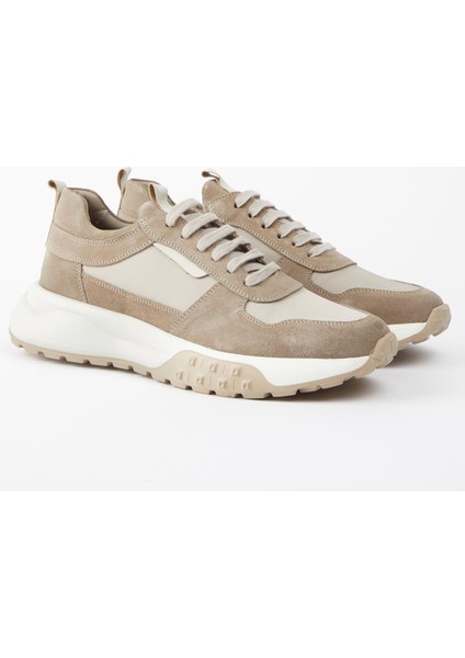 Salerno Hakiki Deri Bej Süet Paraşüt Kumaş Eva Hazır Taban Sneaker fiyatları