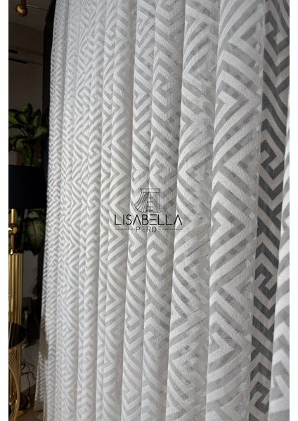 Versalux Ağır Gramajlı (1x3 Sık Pile Dikişli) Dökümlü Premium Tül Perde Beyaz Rengin Şıklığı