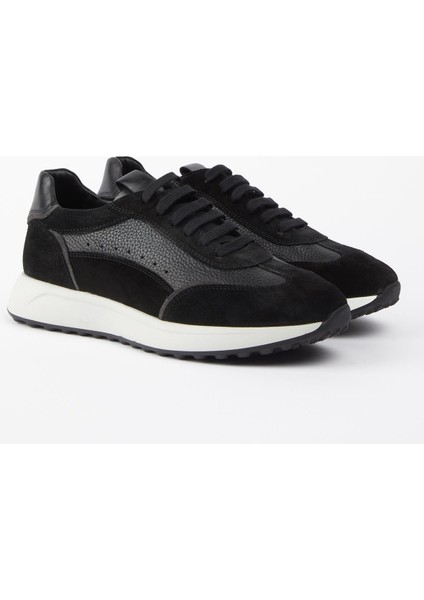 Amalfi Hakiki Deri Siyah Süet Floter Eva Hazır Taban Sneaker fiyatları