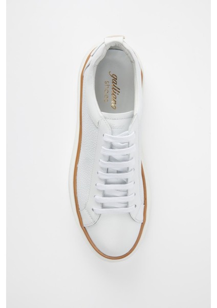 Pisa Hakiki Deri Beyaz Floter Soft Vardolalı Eva Hazır Taban Sneaker modelleri