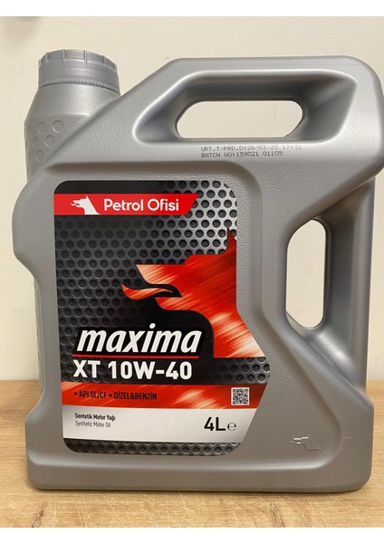 Maxima Xt 10W-40 4 Litre Sentetik Motor Yağı (03/2025 Üretim)
