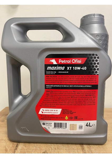 Maxima Xt 10W-40 4 Litre Sentetik Motor Yağı (03/2025 Üretim)
