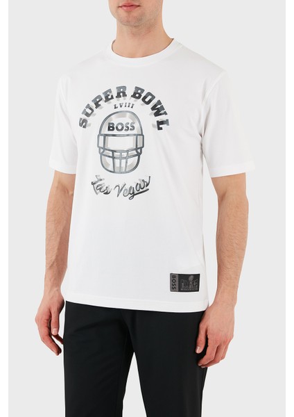 Baskılı Streç Pamuklu Relaxed Fit Bisiklet Yaka T Shirt Erkek T Shirt 50510816 100