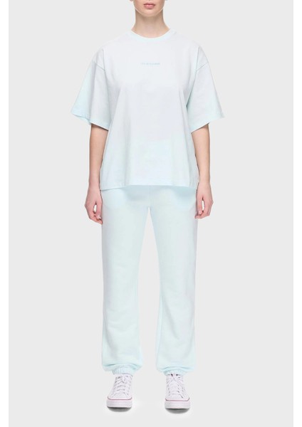 % 100 Pamuk Oversize Fit Bisiklet Yaka Logolu T Shirt Bayan T Shirt Lbnoosessfuts fırsatları