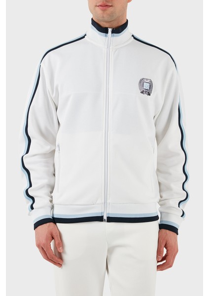 Logo Baskılı Pamuklu Regular Fit Şerit Detaylı Dik Yaka Sweat Erkek Sweat 50510098 100
