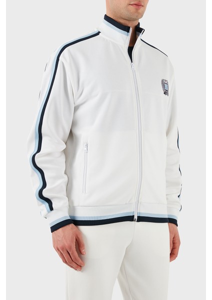 Logo Baskılı Pamuklu Regular Fit Şerit Detaylı Dik Yaka Sweat Erkek Sweat 50510098 100 fırsatları