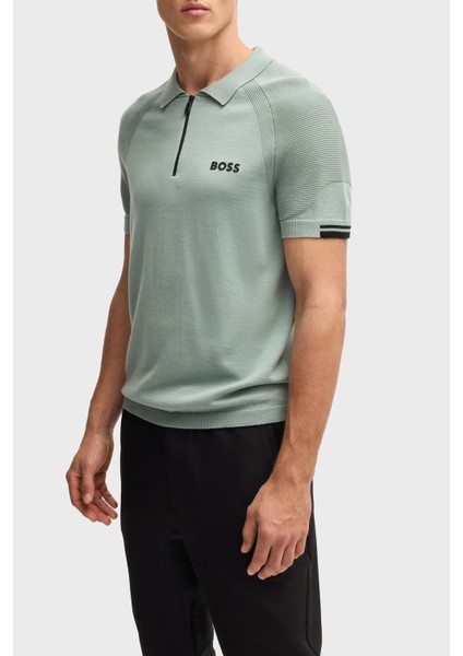 Pamuklu Slim Fit Yarım Fermuarlı Polo Yaka T Shirt Erkek Polo Yaka T Shirt 50537146 357