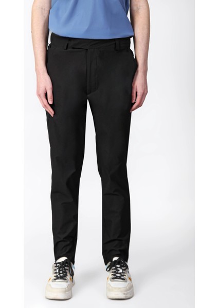 Isaora Regular Fit Normal Bel Düz Paça Su Itici Pantolon Erkek Pantolon ISR5111 Bla