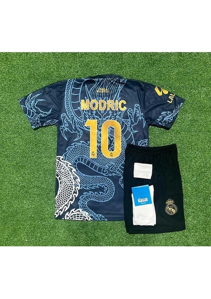 Real M.A.D.R.İ.D 2024/25 Sezonu Luka Modric Dragon Desenli Konsept Çocuk Forması 4'Lü Set
