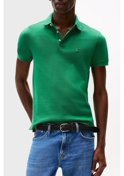 Streç Pamuklu Slim Fit Düğmeli Polo Yaka T Shirt Erkek Polo Yaka T Shirt MW0MW17771 L4F