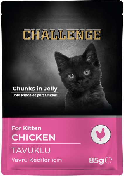 Pouch Challenge Yavru Tavuklu Yaş Mama 85 gr