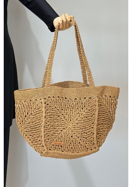 El Örgüsü Hasır Çanta Plaj Çantası 026 CAMEL01 fiyatları