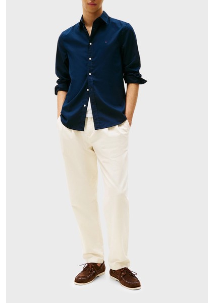 % 100 Pamuk Slim Fit Uzun Kollu Gömlek Erkek Gömlek MW0MW38137 Dw5