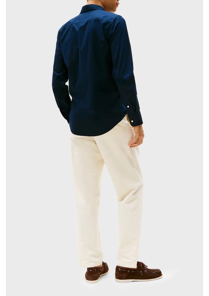 % 100 Pamuk Slim Fit Uzun Kollu Gömlek Erkek Gömlek MW0MW38137 Dw5
