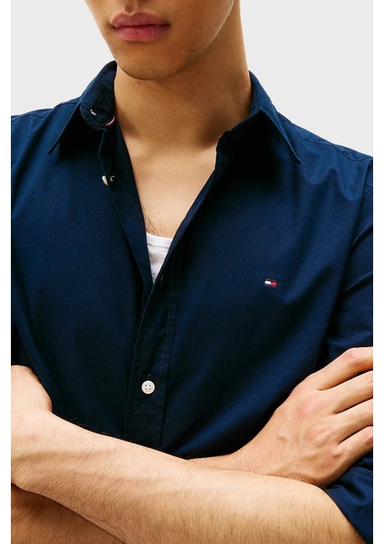 % 100 Pamuk Slim Fit Uzun Kollu Gömlek Erkek Gömlek MW0MW38137 Dw5
