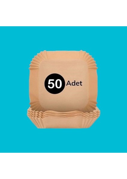 Pratikaı 50 Adet Air Fryer Pişirme Kağıdı | Kare Tabak Model