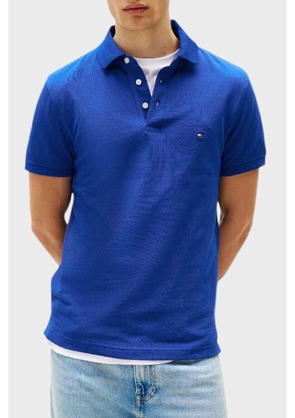 Streç Pamuklu Slim Fit Düğmeli Polo Yaka T Shirt Erkek Polo Yaka T Shirt MW0MW17771 D03