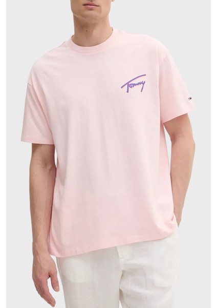 Baskılı % 100 Pamuk Relaxed Fit Bisiklet Yaka T Shirt Erkek T Shirt DM0DM20768 Th3