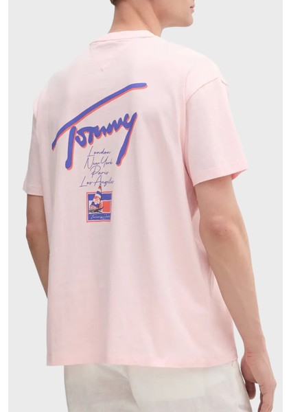 Baskılı % 100 Pamuk Relaxed Fit Bisiklet Yaka T Shirt Erkek T Shirt DM0DM20768 Th3 fiyatları