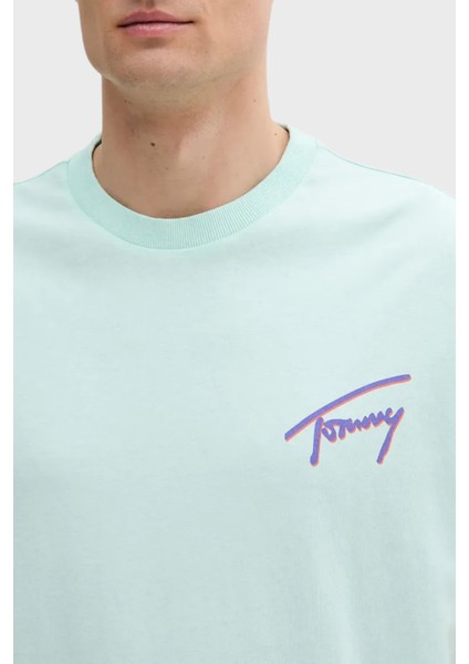 Baskılı % 100 Pamuk Relaxed Fit Bisiklet Yaka T Shirt Erkek T Shirt DM0DM20768 L6V