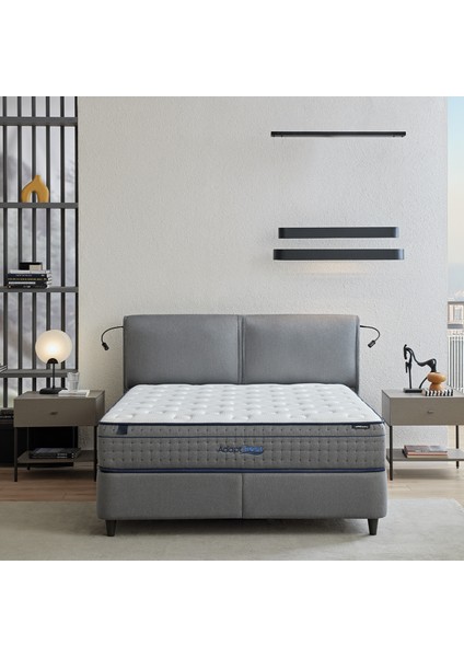 Adapt Rest 3'lü Yatak, Baza, Başlık Set - Gri