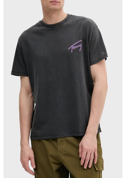 Baskılı % 100 Pamuk Relaxed Fit Bisiklet Yaka T Shirt Erkek T Shirt DM0DM20768 Bds