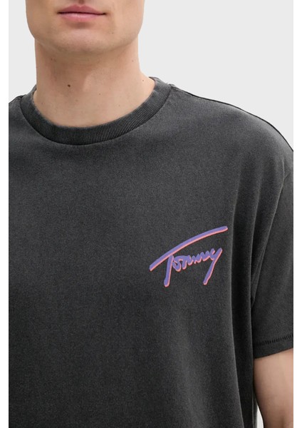 Baskılı % 100 Pamuk Relaxed Fit Bisiklet Yaka T Shirt Erkek T Shirt DM0DM20768 Bds