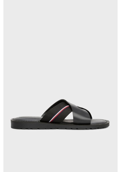 Deri Logolu Sandalet Erkek Sandalet FM0FM05415 Bds