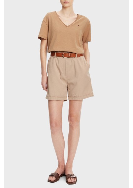 Pamuk Karışımlı Regular Fit Normal Bel Cepli Short Bayan Short WW0WW44762 Aeg