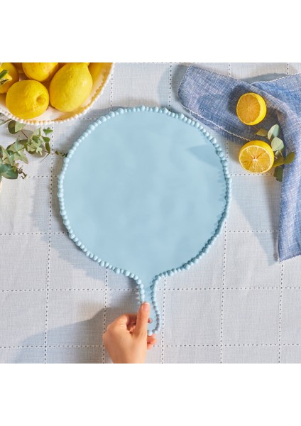 Perla Melamin Yuvarlak Peynir Tabağı 42 cm Mavi