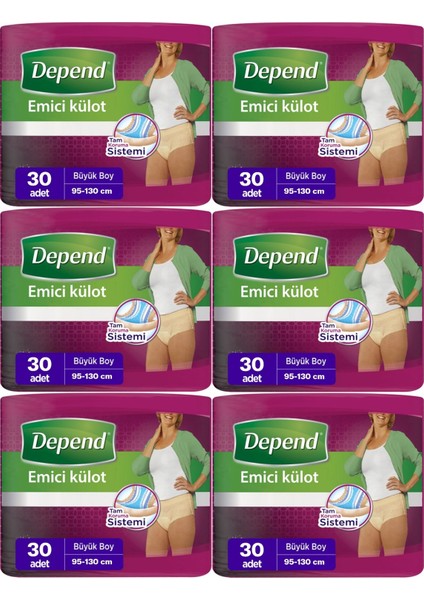 Emici Külot Hasta Bezi Large - Büyük Kadın 180 Adet 6 PKx30