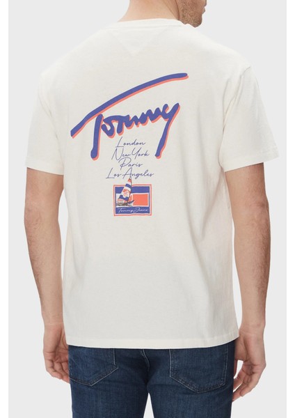 Baskılı % 100 Pamuk Relaxed Fit Bisiklet Yaka T Shirt Erkek T Shirt DM0DM20768 Ybh
