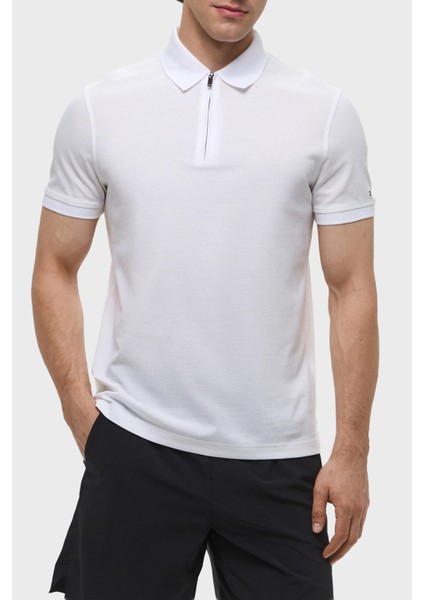 Pamuk Regular Fit Fermuarlı Polo Yaka T Shirt Erkek Polo Yaka T Shirt MW0MW38746 Ycf