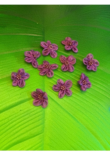 10 Adet Mor Boncuklu Çiçek Arma Dikiş Aksesuarı 3x3 cm fiyatları