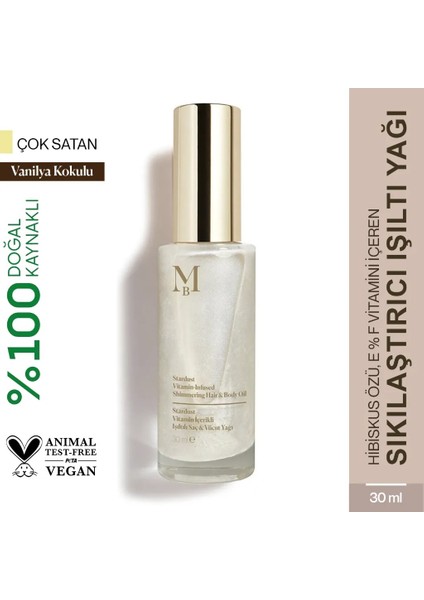 Stardust Vitamin İçerikli Işıltılı Saç ve Vücut Yağı 30 ml