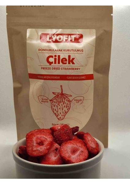 Çilek 15gr Freeze Dried Çıtır Meyve Cipsi