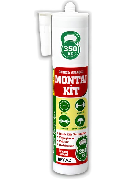Montaj Yapıştırıcı 290 ml Beyaz Mutfak Banyo Ahşap Dolap Beton Fayans Mermer Çok Genel Amaçlı fiyatları