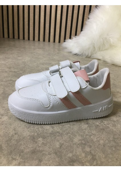 Günlük Kız Erkek Çocuk Spor Ayakkabı Sneaker Cırtlı Çift Şeritli Rahat Hafif ZL001