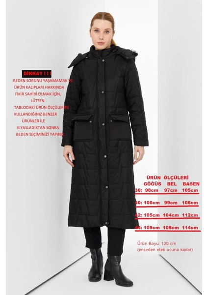 Ahval Şişme Kadın Kışlık Kaban Elyaf Dolgulu Kapşonlu 6044 fiyatları