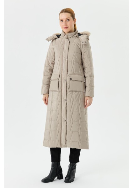 Ahval Şişme Kadın Kışlık Kaban Elyaf Dolgulu Kapşonlu 6044 modelleri