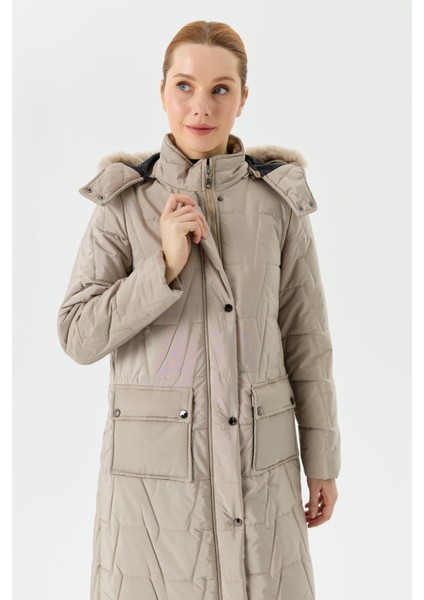 Ahval Şişme Kadın Kışlık Kaban Elyaf Dolgulu Kapşonlu 6044 fırsatları