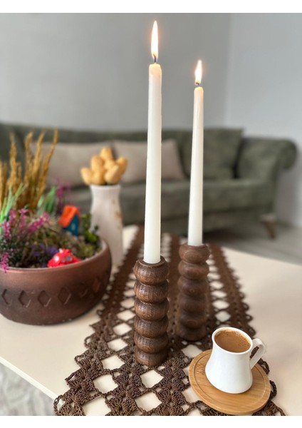 Doğal Ahşap Şamdan , Mumluk (Tekli)
